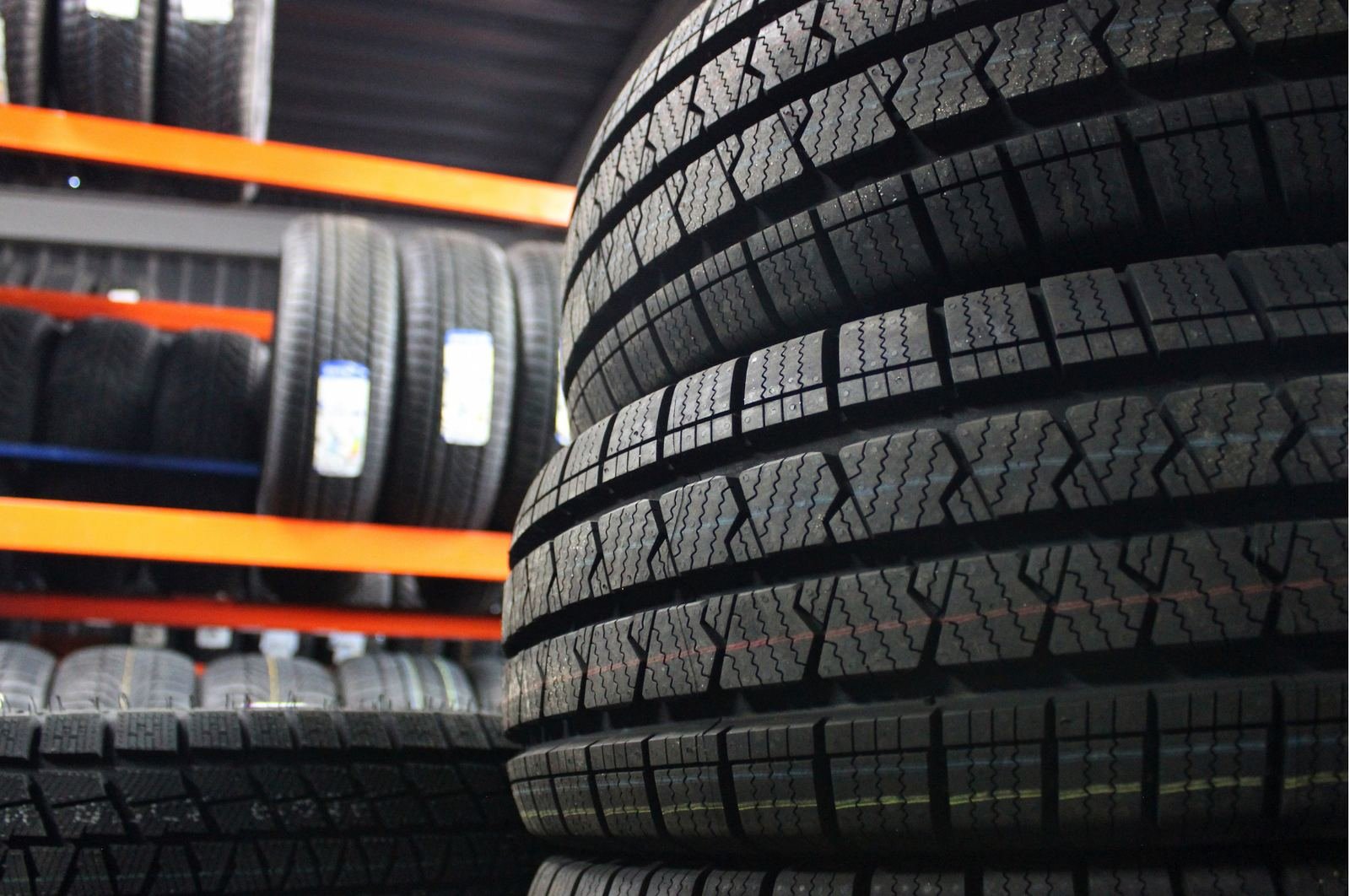 Close-up of winter tire tread